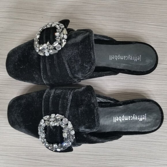 Jeffrey Campbell Ravis Slip-On Mule, Black Velvet, Womens Size 6 M - Picture 10 of 13